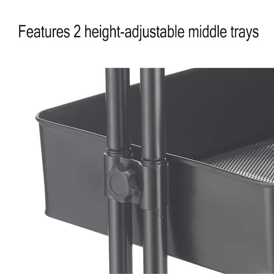 Black Lexington 4-Tier Rolling Cart by Simply Tidy™
